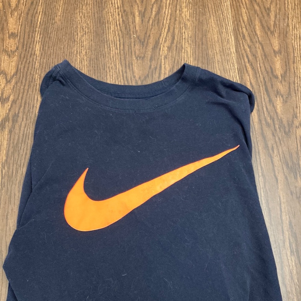 Nike Blue and Orange Long Sleeve Tee